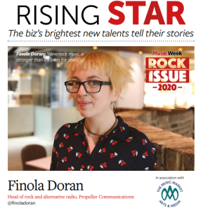 Finola Doran of Propeller Communications featured as Rising Star in Music Week's rock issue